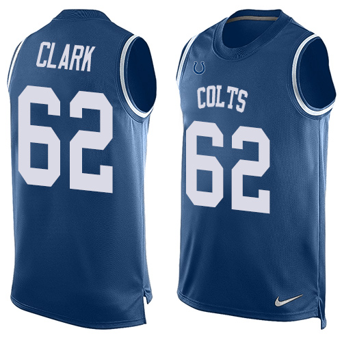 Men's Limited Le'Raven Clark Nike Jersey Royal Blue - #62 Player Name & Number Tank Top NFL Indianapolis Colts